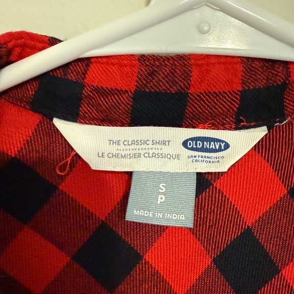 2/$15 Old Navy - Red and Black Plaid Long Sleeve Button Down “Classic Shirt” - Picture 6 of 8